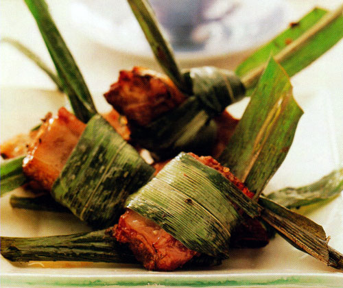 Pork Ribs in Pandan Leaves Recipe