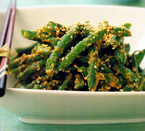 Beans with Sesame Miso Dressing Recipe