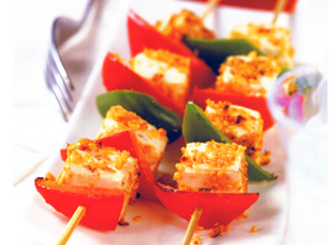 Bean Curd and Bell Pepper Kebabs Recipe