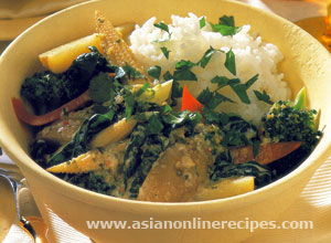 Thai Mixed Vegetable Curry with Lemon Grass Rice Recipe